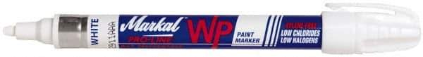 Markal - White Paint Marker - Bullet Tip - Industrial Tool & Supply