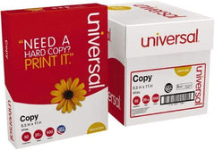 UNIVERSAL - 8-1/2" x 11" White Copy Paper - Use with Laser Printers, Copiers, Plain Paper Fax Machines - Industrial Tool & Supply