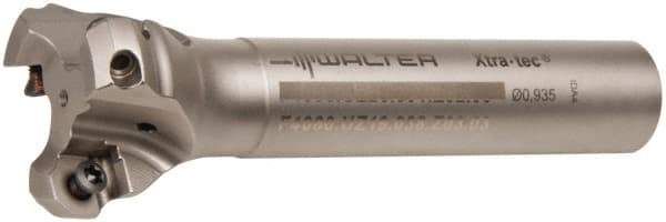Walter - 3/4" Cut Diam, 8mm Max Depth of Cut, 3/4" Shank Diam, 8" OAL, Indexable Square Shoulder End Mill - AD.T 0803.. Inserts, Cylindrical Shank, 90° Lead Angle - Industrial Tool & Supply