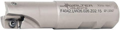 Walter - 1-1/2" Cut Diam, 11mm Max Depth of Cut, 1-1/4" Shank Diam, 3.698" OAL, Indexable Square Shoulder End Mill - AD.T 1204.. Inserts, Weldon Shank, 90° Lead Angle - Industrial Tool & Supply