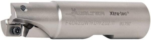 Walter - 3/4" Cut Diam, 11mm Max Depth of Cut, 3/4" Shank Diam, 3.061" OAL, Indexable Square Shoulder End Mill - AD.T 1204.. Inserts, Weldon Shank, 90° Lead Angle - Industrial Tool & Supply