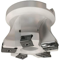 Iscar - 7 Inserts, 100mm Cut Diam, 32mm Arbor Diam, 3mm Max Depth of Cut, Indexable Square-Shoulder Face Mill - 0/90° Lead Angle, 50mm High, HTP LNHT 1006 Insert Compatibility, Through Coolant, Series TangPlunge - Industrial Tool & Supply