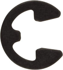 Rotor Clip - 0.095" Groove Diam, 1/8" Shaft Diam, Phosphate Steel, E Style External Retaining Rings - 0.02" Groove Width, 0.015" Groove Depth, 0.015" Ring Thickness, Grade 1060-1090 - Industrial Tool & Supply
