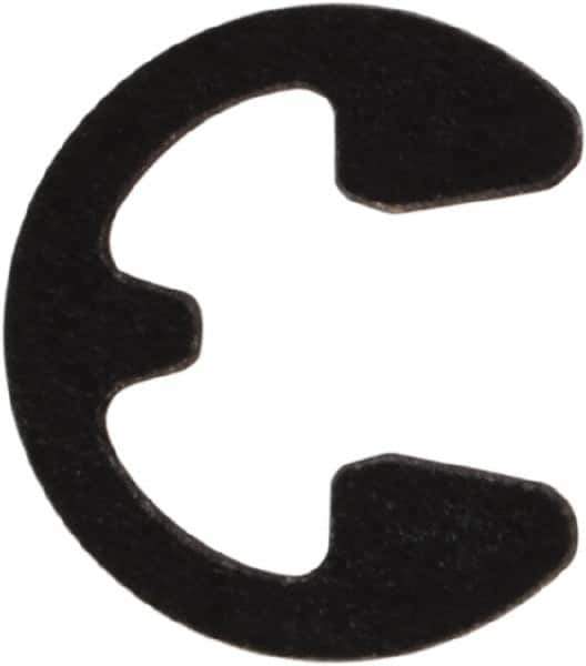 Rotor Clip - 0.074" Groove Diam, 3/32" Shaft Diam, Phosphate Steel, E Style External Retaining Rings - 0.02" Groove Width, 0.01" Groove Depth, 0.015" Ring Thickness, Grade 1060-1090 - Industrial Tool & Supply