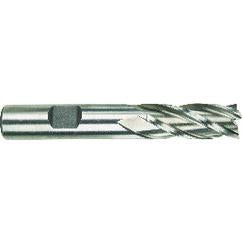 1-1/8 Dia. x 4-1/2 Overall Length 6-Flute Square End High Speed Steel SE End Mill-Round Shank-Center Cut-Uncoated - Industrial Tool & Supply