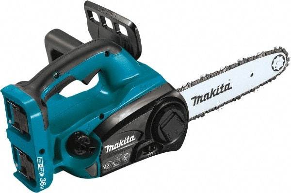 Makita - 36 Volt, 1650 Ft/min, Battery Powered Chainsaw - 12" Guide Bar Length, 3/8" Chain Pitch - Industrial Tool & Supply