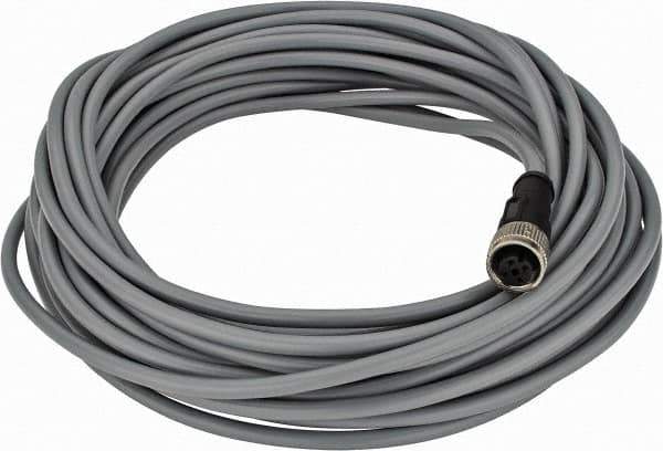 Telemecanique Sensors - 3 Amp, M12 4 Pin Female Straight Cordset Sensor and Receptacle - 250 VAC, 300 VDC, 10m Cable Length, IP67 Ingress Rating - Industrial Tool & Supply