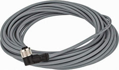 Telemecanique Sensors - 3 Amp, M12 4 Pin Elbowed Female Cordset Sensor and Receptacle - 250 VAC, 300 VDC, 10m Cable Length, IP67 Ingress Rating - Industrial Tool & Supply