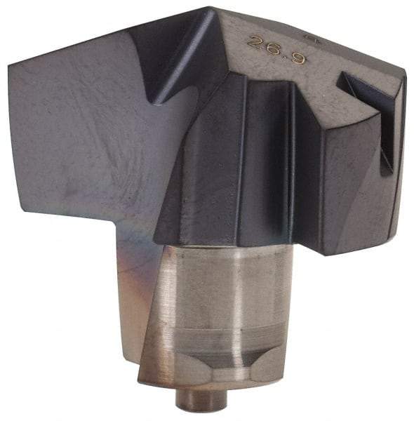 Iscar - Series ICP, 26.9mm Diam Grade IC908 140° Replaceable Drill Tip - Carbide, TiAlN Finish, 26 Seat Size - Industrial Tool & Supply