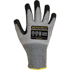 Cordova - Size L, ANSI Cut Lvl 3, Puncture Lvl 2, Abrasion Lvl 4, Cut & Puncture Resistant Gloves - Palm Coated, Black/Gray - Industrial Tool & Supply