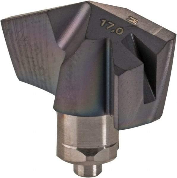 Iscar - Series ICM, 16.99mm Diam Grade IC907 140° Replaceable Drill Tip - Carbide, TiAlN/TiN Finish, 17 Seat Size - Industrial Tool & Supply