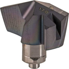Iscar - Series ICM, 16.99mm Diam Grade IC907 140° Replaceable Drill Tip - Carbide, TiAlN/TiN Finish, 17 Seat Size - Industrial Tool & Supply