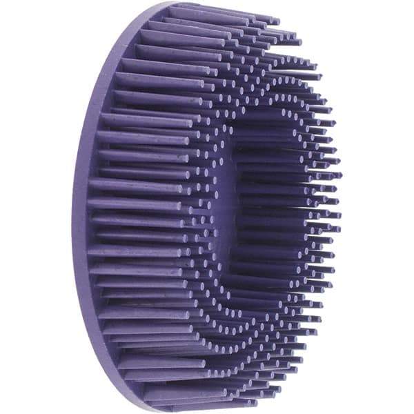 Value Collection - 3" 36 Grit Ceramic Straight Disc Brush - Very Coarse Grade, Type R Quick Change Connector, 3/4" Trim Length, 0.37" Arbor Hole - Industrial Tool & Supply