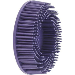 Value Collection - 3" 36 Grit Ceramic Straight Disc Brush - Very Coarse Grade, Type R Quick Change Connector, 3/4" Trim Length, 0.37" Arbor Hole - Industrial Tool & Supply