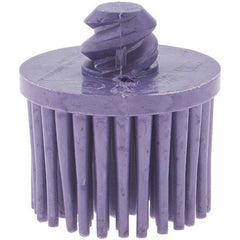 Value Collection - 1" 36 Grit Ceramic Straight Disc Brush - Very Coarse Grade, Type R Quick Change Connector, 3/4" Trim Length, 0.37" Arbor Hole - Industrial Tool & Supply