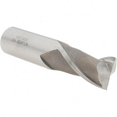 Value Collection - 1", 1-5/8" LOC, 1" Shank Diam, 4-1/8" OAL, 2 Flute, High Speed Steel Square End Mill - Single End, Uncoated, Spiral Flute, 30° Helix, Centercutting, Right Hand Cut, Right Hand Flute - Industrial Tool & Supply