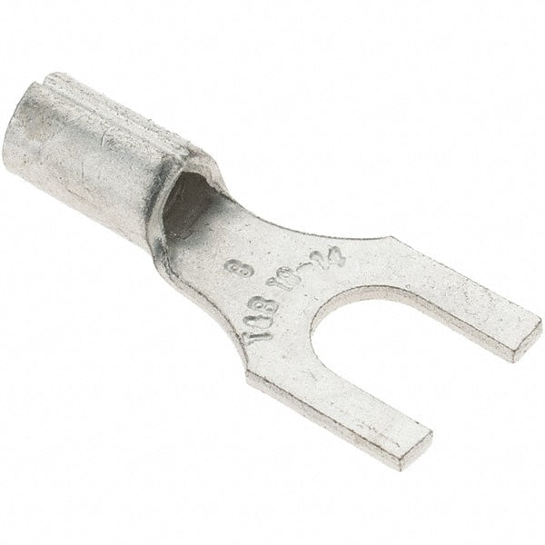 Value Collection - #8 Stud, 18 to 14 AWG Compatible, Noninsulated, Crimp Connection, Standard Fork Terminal - Industrial Tool & Supply