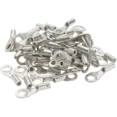 Value Collection - 18-14 AWG Noninsulated Crimp Connection D Shaped Ring Terminal - #6 Stud, Tin Plated Copper Contact - Industrial Tool & Supply