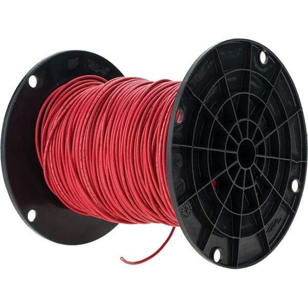 Value Collection - THHN, 16 AWG, 10 Amp, 500' Long, Stranded Core, 26 Strand Building Wire - Red, Thermoplastic Insulation - Industrial Tool & Supply