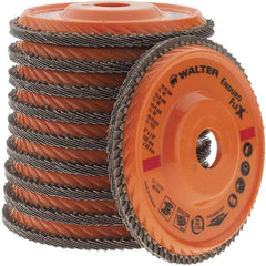 Value Collection - 60 Grit, 5" Disc Diam, 7/8" Center Hole, Type 28 Ceramic Flap Disc - 12,200 Max RPM, Coated - Industrial Tool & Supply