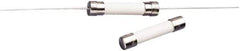 Value Collection - 250 VAC, 5 Amp, Fast-Acting Miniature Glass/Ceramic Fuse - 1-1/4" OAL, 1/4" Diam - Industrial Tool & Supply