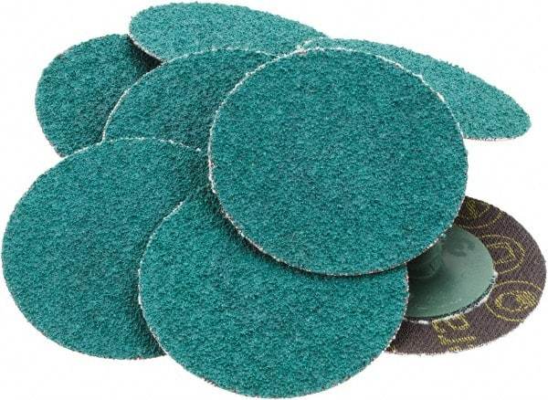 Value Collection - 2" Disc Diam, 50 Grit, Aluminum Oxide Quick Change Disc - Type R Attaching System, Coated, Green, Coarse Grade, 25,000 RPM, 264F Series - Industrial Tool & Supply