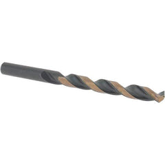 Value Collection - 11/32" 135° High Speed Steel Jobber Drill - Oxide/Gold Finish, Right Hand Cut, Spiral Flute, Straight Shank, 4-3/4" OAL, Split Point - Industrial Tool & Supply
