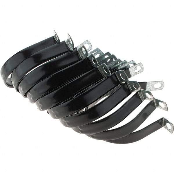 Value Collection - 3-1/2" Bundle Diam, 1/4" Hole, Steel Clamp - 3/4" Wide, Black - Industrial Tool & Supply