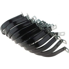 Value Collection - 3-1/2" Bundle Diam, 1/4" Hole, Steel Clamp - 3/4" Wide, Black - Industrial Tool & Supply