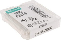 Value Collection - 250 VAC, 10 Amp, Fast-Acting Miniature Glass/Ceramic Fuse - 1-1/4" OAL, 1/4" Diam - Industrial Tool & Supply