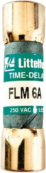 Value Collection - 250 VAC, 6 Amp, Time Delay Plug Fuse - 1-1/2" OAL, 10 at AC kA Rating, 13/32" Diam - Industrial Tool & Supply