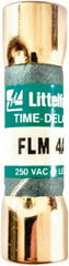 Value Collection - 250 VAC, 4 Amp, Time Delay Plug Fuse - 1-1/2" OAL, 10 at AC kA Rating, 13/32" Diam - Industrial Tool & Supply