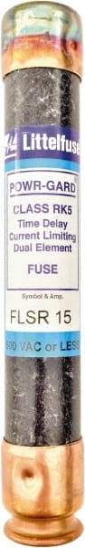 Value Collection - 300 VDC, 600 VAC, 15 Amp, Time Delay General Purpose Fuse - 200 kA Rating - Industrial Tool & Supply