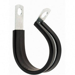 Value Collection - 1-1/4" Bundle Diam, 1/4" Hole, Steel Clamp - 1/2" Wide, Black - Industrial Tool & Supply
