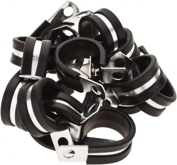 Value Collection - 7/8" Bundle Diam, 1/4" Hole, Steel Clamp - 1/2" Wide, Black - Industrial Tool & Supply