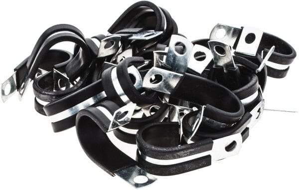 Value Collection - 3/4" Bundle Diam, 1/4" Hole, Steel Clamp - 1/2" Wide, Black - Industrial Tool & Supply