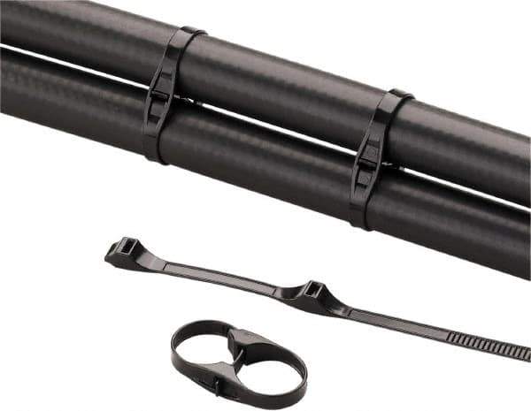 Value Collection - 11" Long Black Nylon Standard Cable Tie - 100 Lb Tensile Strength, 1/2" Thick - Industrial Tool & Supply