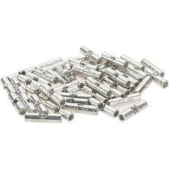 Value Collection - 18 to 14 AWG Compatible, Noninsulated, Crimp-On Butt Splice Terminal - 2 Wire Entries, Copper Contacts, Tin Contact Plating - Industrial Tool & Supply