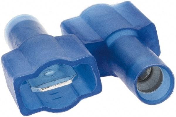 Value Collection - 16 to 14 AWG, Nylon, Fully Insulated, Male Wire Disconnect - 1/4" Wide Tab, Blue - Industrial Tool & Supply