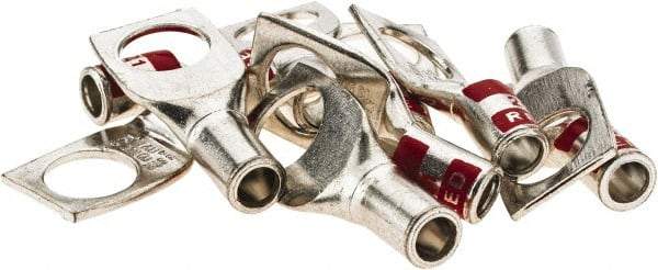 Value Collection - 8 AWG Noninsulated Crimp Connection Square Ring Terminal - 3/8" Stud, 1.31" OAL x 0.56" Wide, Tin Plated Copper Contact - Industrial Tool & Supply