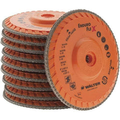 Value Collection - 120 Grit, 6" Disc Diam, 5/8-11 Center Hole, Type 29 Zirconia Alumina Flap Disc - 10,200 Max RPM, Arbor Attaching System, Coated - Industrial Tool & Supply