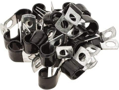 Value Collection - 1/2" Bundle Diam, 3/8" Hole, Steel Clamp - 3/4" Wide, Black - Industrial Tool & Supply