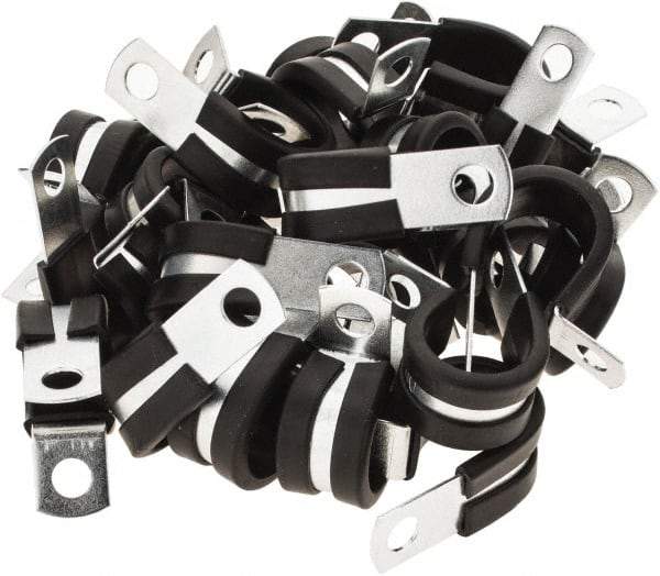 Value Collection - 5/8" Bundle Diam, 1/2" Hole, Steel Clamp - 1/2" Wide, Black - Industrial Tool & Supply