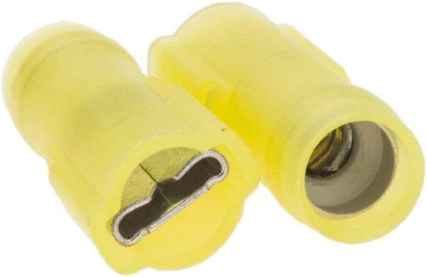 Value Collection - 12 to 10 AWG, Nylon, Fully Insulated, Female Wire Disconnect - 1/4" Wide Tab, Yellow - Industrial Tool & Supply