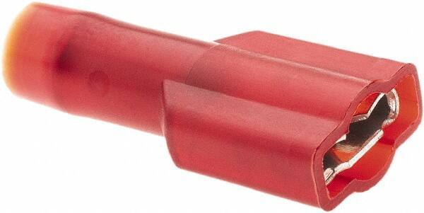 Value Collection - 22 to 18 AWG, Nylon, Fully Insulated, Female Wire Disconnect - 1/4" Wide Tab, Red - Industrial Tool & Supply