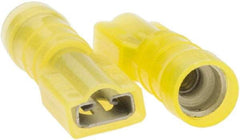 Value Collection - 12 to 10 AWG, Nylon, Fully Insulated, Female Wire Disconnect - 1/4" Wide Tab, Yellow, CSA Certified, UL Listed - Industrial Tool & Supply