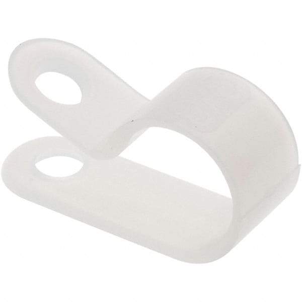 Value Collection - 3/8" Bundle Diam, 0.167" Hole, Nylon Clamp - White - Industrial Tool & Supply