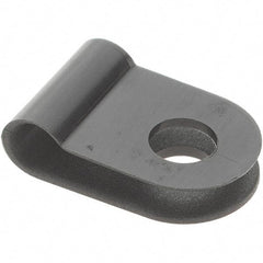 Value Collection - 1/8" Bundle Diam, 0.167" Hole, Nylon Clamp - Black - Industrial Tool & Supply