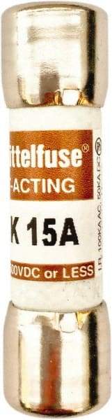 Value Collection - 600 VAC, 15 Amp, Fast-Acting Semiconductor/High Speed Fuse - 1-1/2" OAL, 100 at AC kA Rating, 13/32" Diam - Industrial Tool & Supply