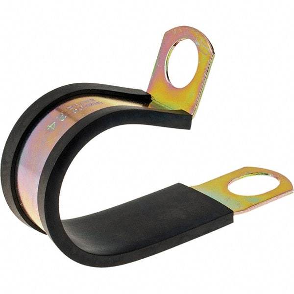 Value Collection - 1-1/2" Bundle Diam, 9/16" Hole, Steel Clamp - Black - Industrial Tool & Supply